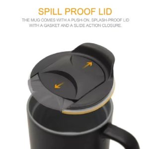 Ceramic Mugs with Lid and Cork Base 385 ml