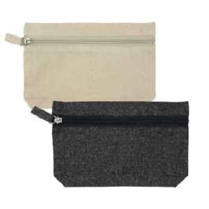 Natural Cotton Pouches with front Zipper Closure