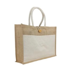 Jute Bags with Cotton Pocket and Handle