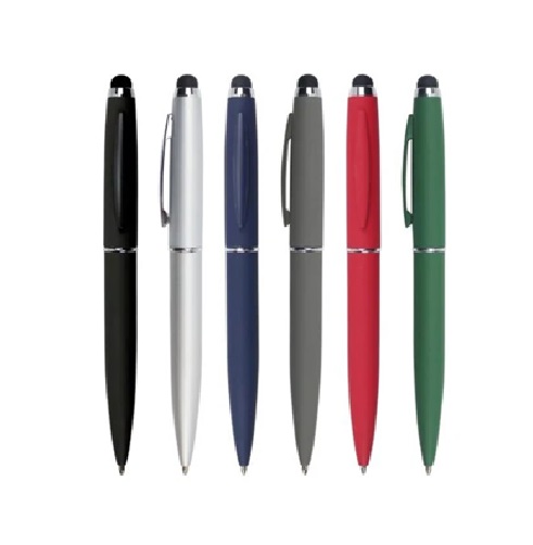 Stylus Metal Pens Rubberized & Twist-action