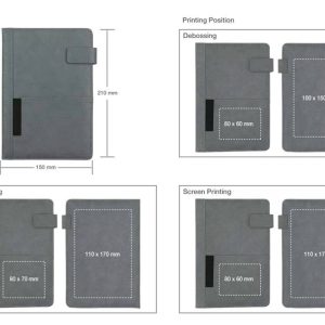 PU Notebooks with Front Pocket & Magnetic Flap