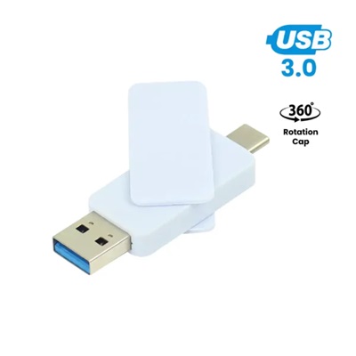 OTG White Swivel USB Flash Drives