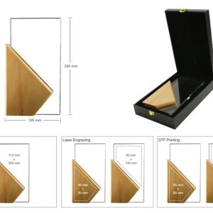 Rectangle Wooden Crystal Awards in Hardboard Box