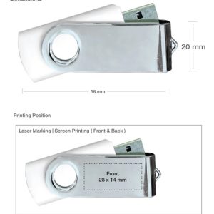 Shiny Silver Swivel USB Flash Drives